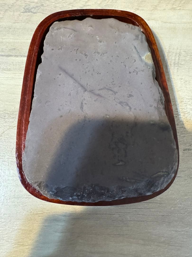 【高級書道具セット】徽州胡開文製 墨6点＋大型端渓系硯（約19cm）木枠付