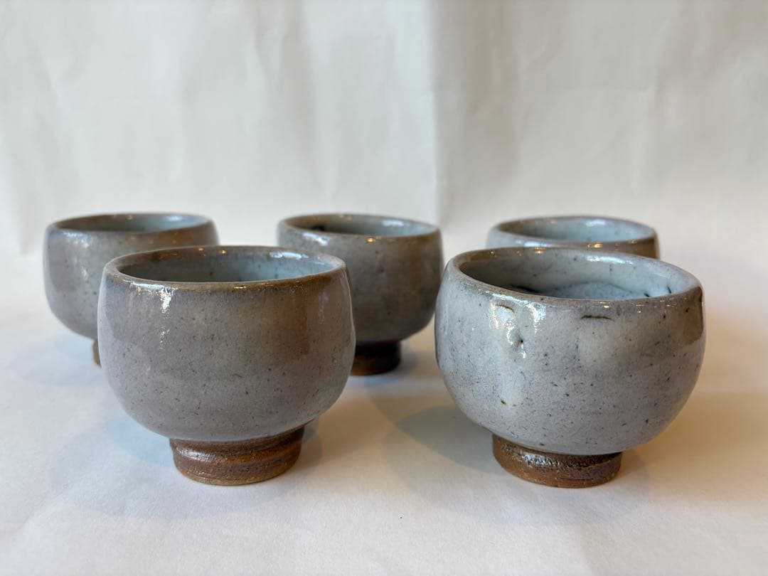 成井恒雄　汲み出し　湯呑み　益子焼　5客　未使用品