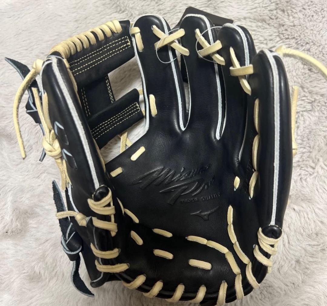 Mizuno Pro 野球グローブ ブラック×ブロンド