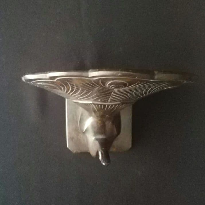 逸品　銅製　孔雀　アールデコ　オブジェ　ブックエンド　明治　金工　ヴィンテージ