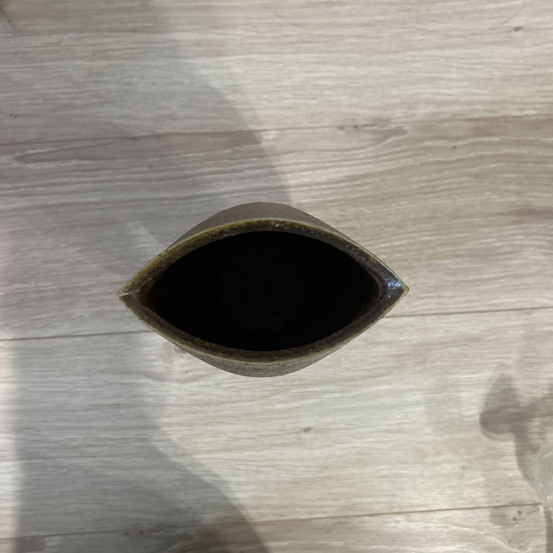 新品　備前焼 花瓶 耳付花器 　奥本丸味　作