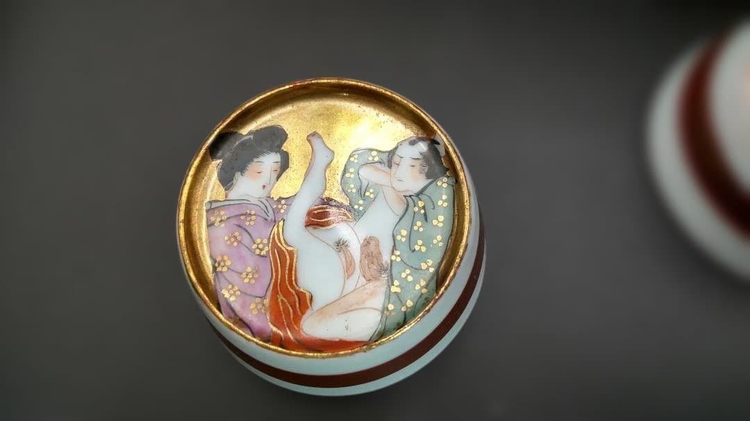 【骨董】達磨大師と春画の小鉢