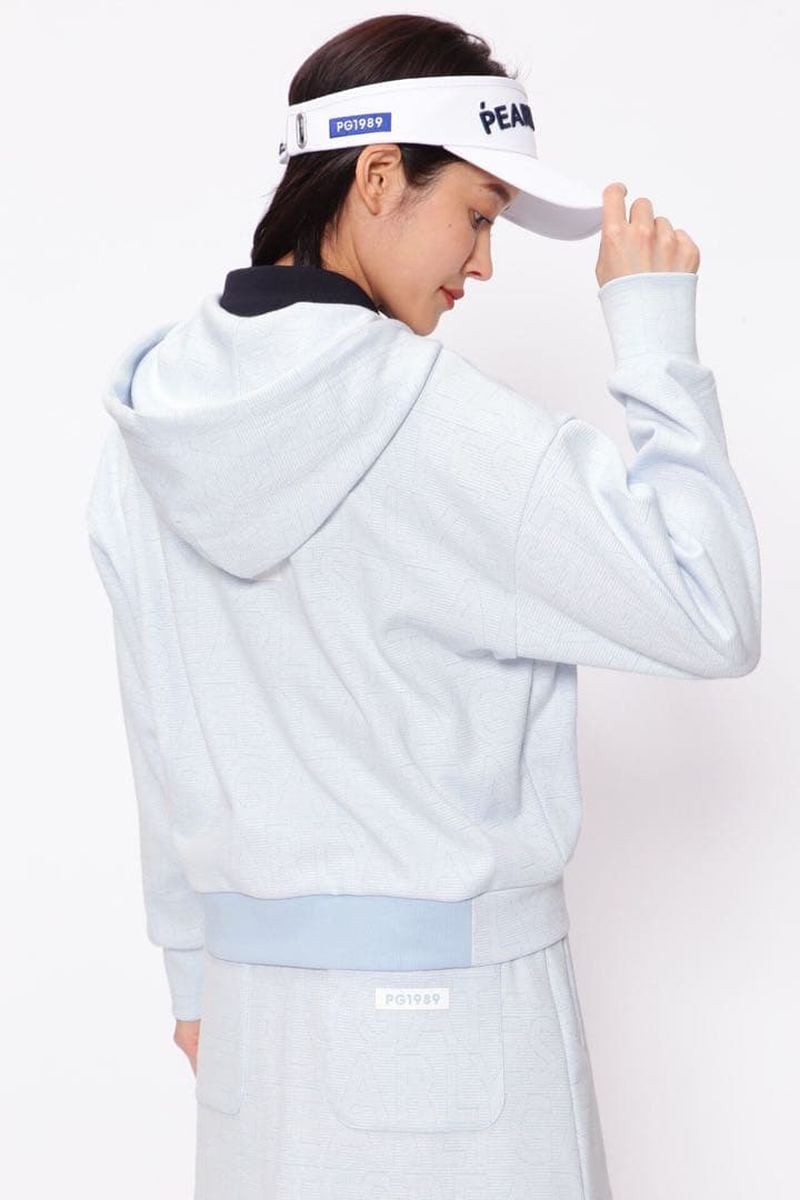 美品♡パーリーゲイツ 2023 パーカー ゼブラメッシュ BIGロゴ柄