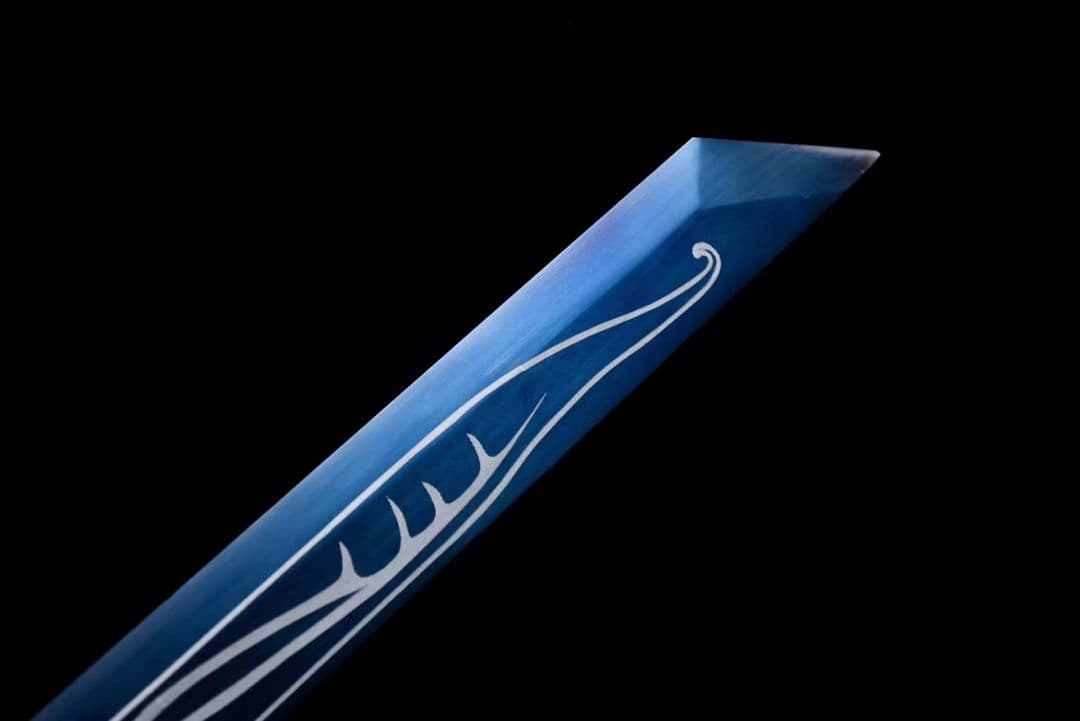 『精霊王』ブルー焼き 古兵器 武具　刀装具　日本刀　模造刀 居合刀