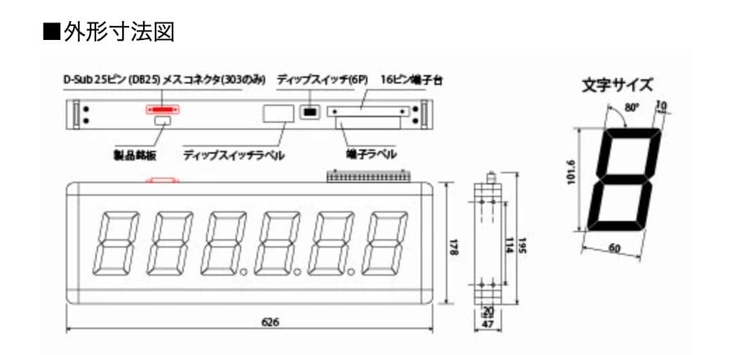 大型表示カウンタ/6桁表示＋専用設定器
