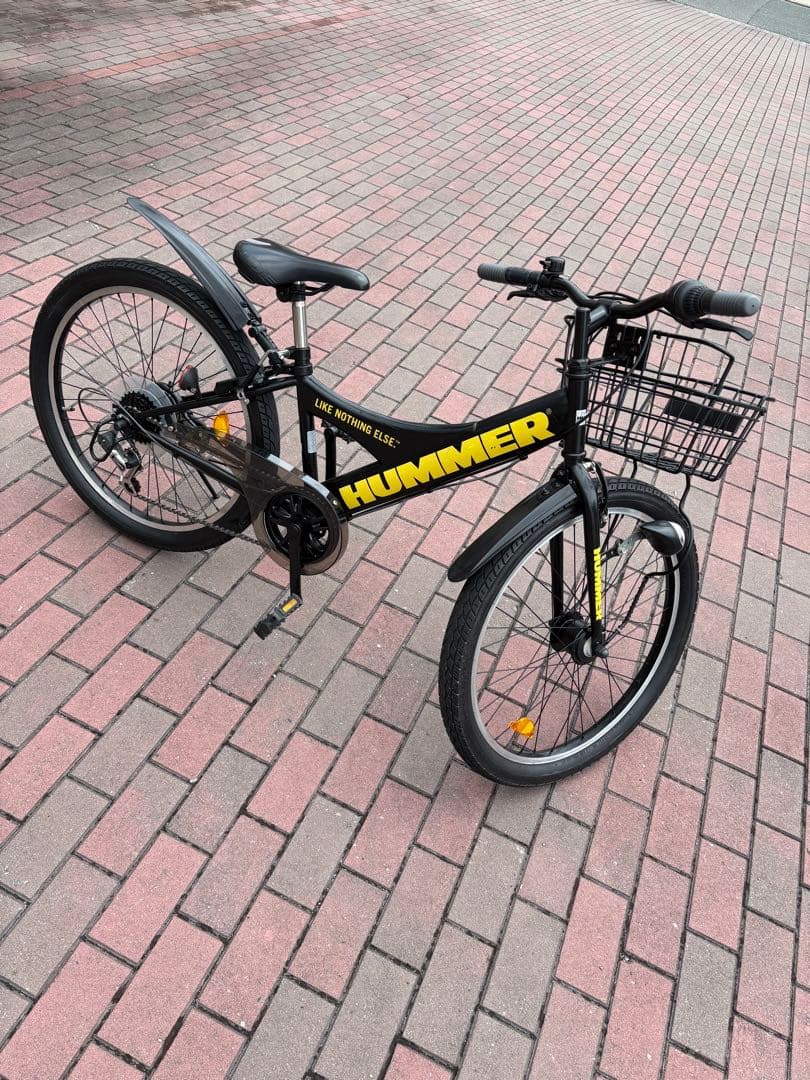 HAMMER ブラック キッズサイクル前カゴ付き(24㌅)お引き取り/配達も可能