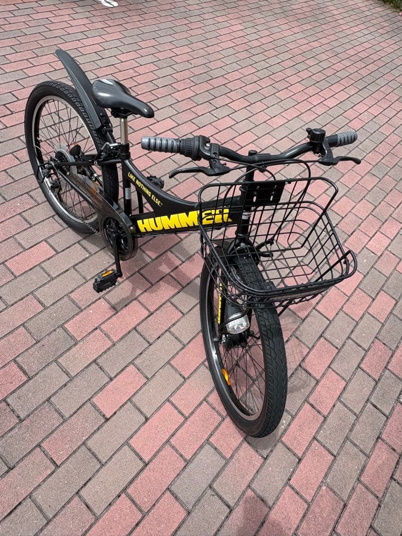 HAMMER ブラック キッズサイクル前カゴ付き(24㌅)お引き取り/配達も可能