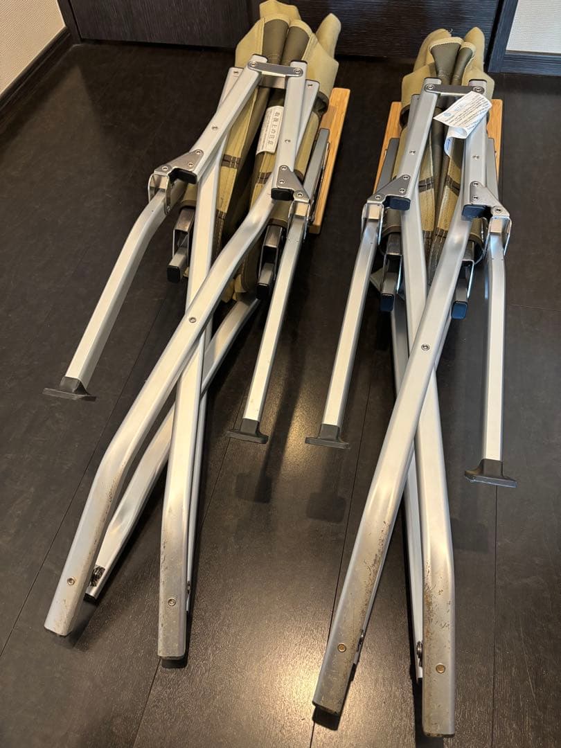 スノーピークローチェア30 カーキ色2個セット　羊毛皮ファー付き