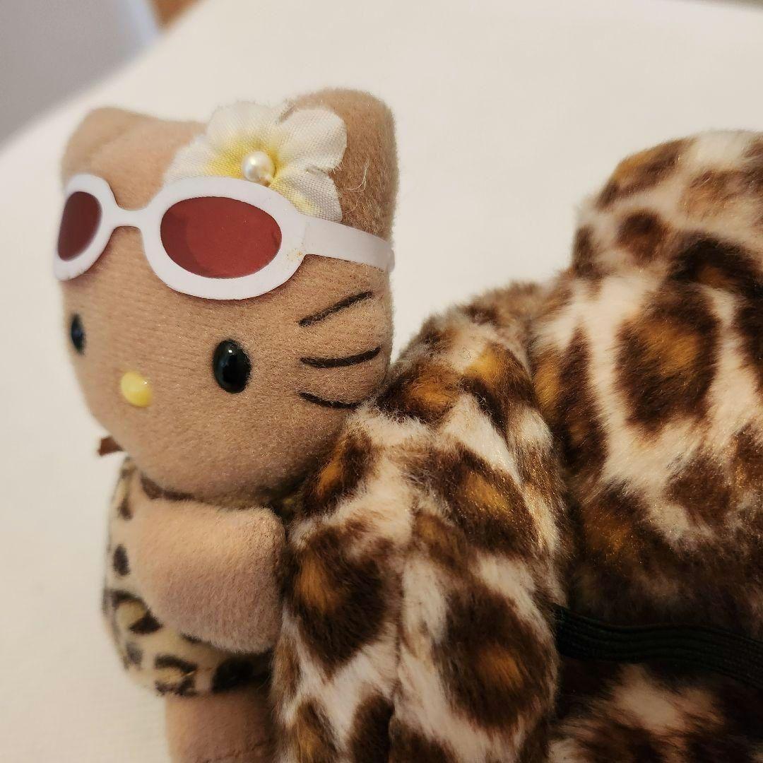 2002年製 ハローキティ ガングロ ヒョウ柄 携帯電話ホルダー カー用品