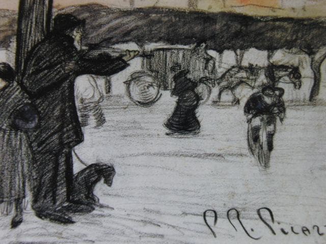 パブロ ピカソ、【街頭のヴァイオリン弾き】希少な画集画より 初期作品