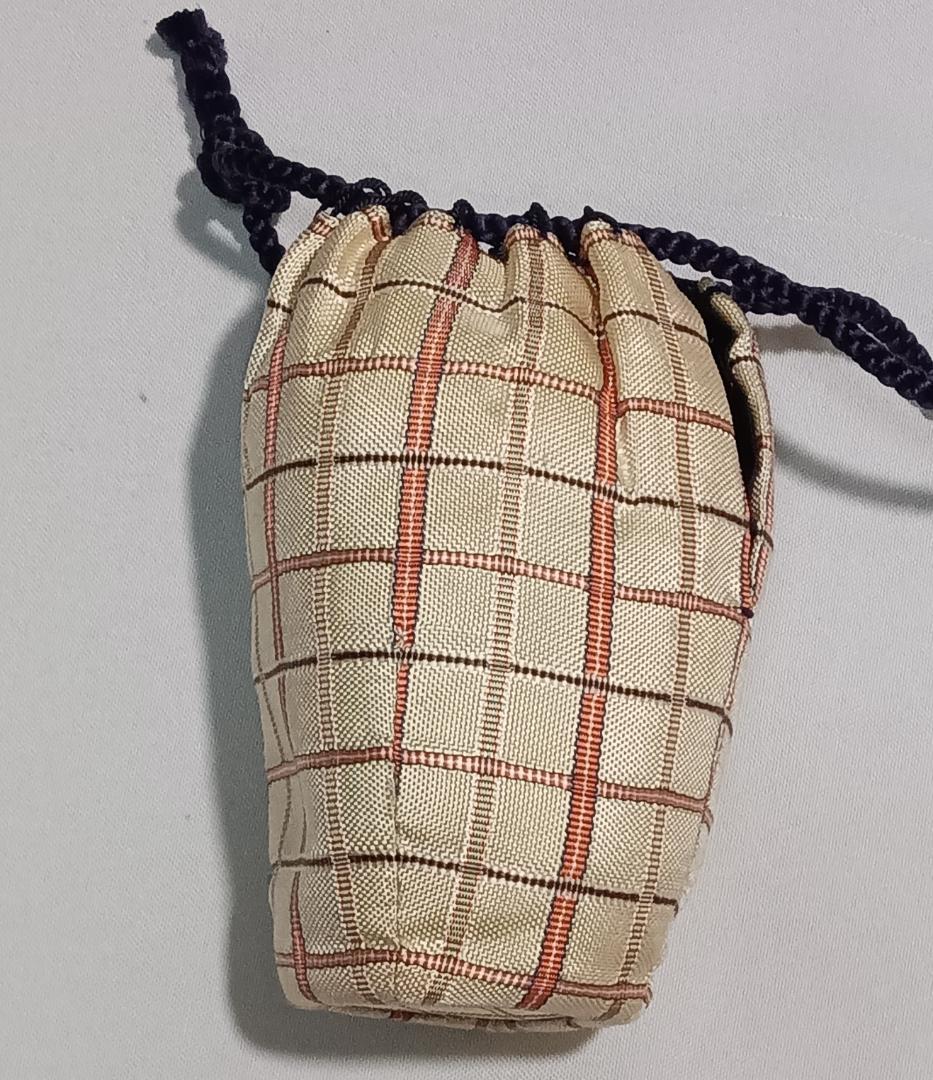 茶道具　京都清水焼　平安喜山作　肩衝茶入　吉野間道仕覆付　美品！！