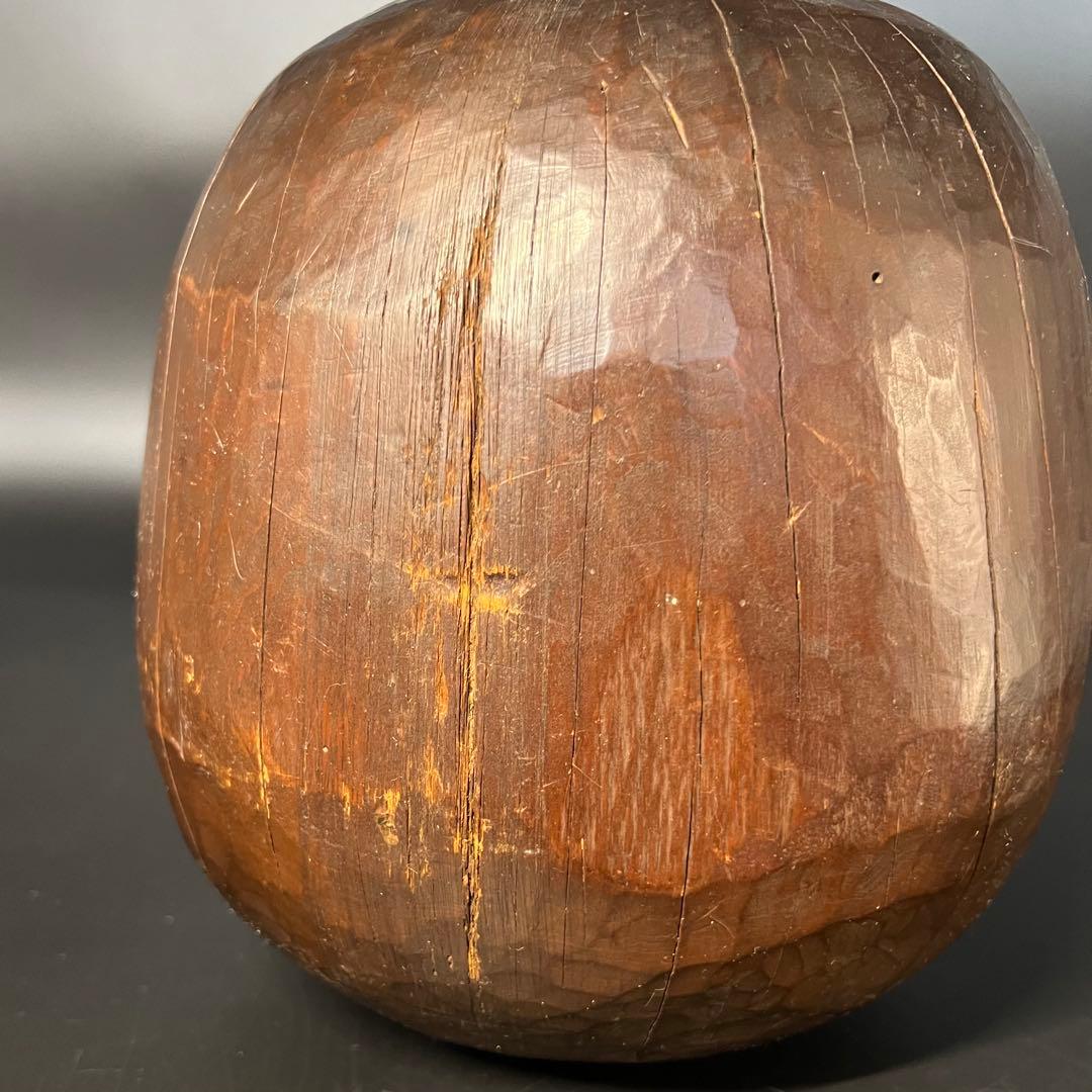 ◎古道具 庵々◎木彫 だるま 木型20cm◎張子型◎江戸時代郷土玩具古民具置物