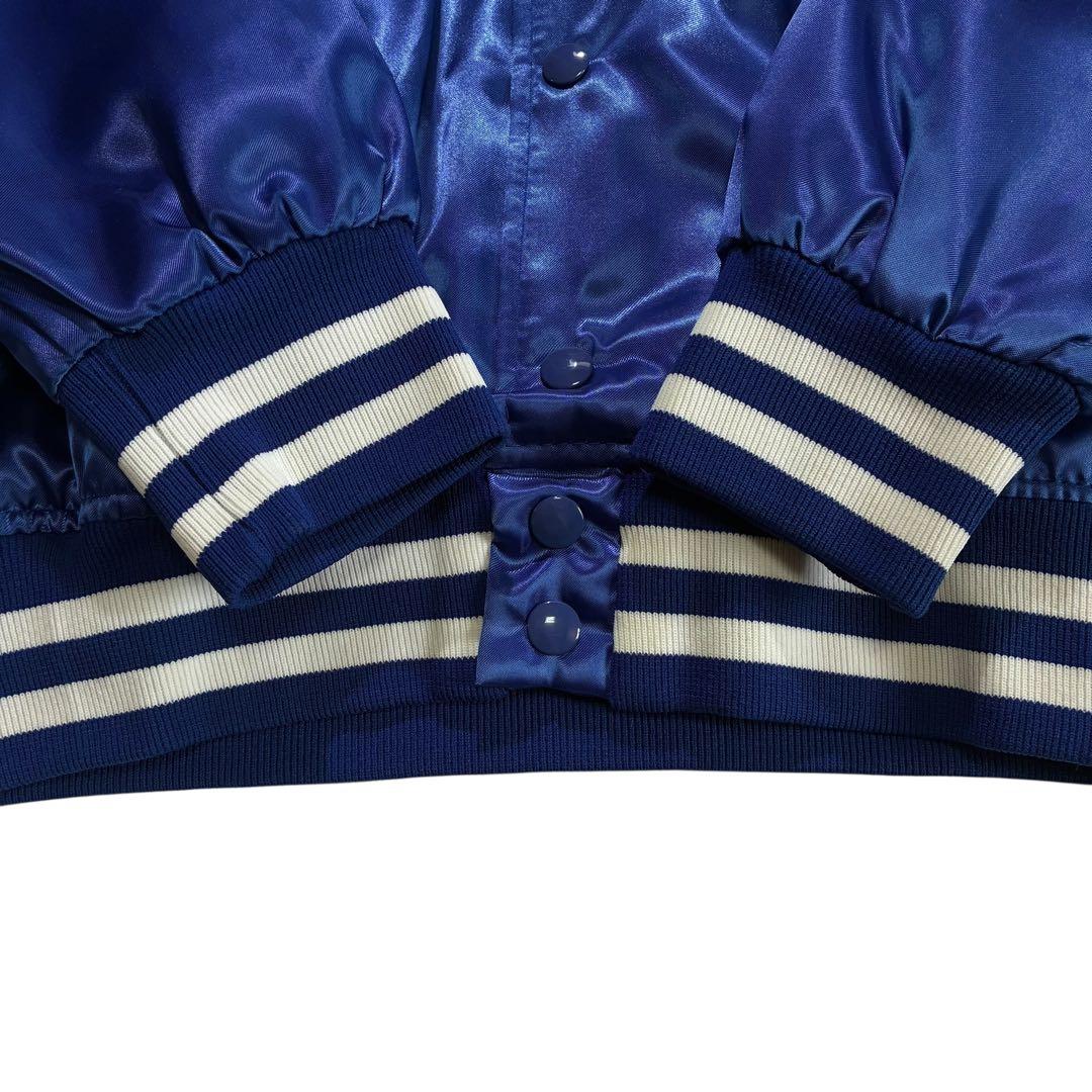 80s 90s USA製 Dodgers ナイロン スタジャン L 青 白