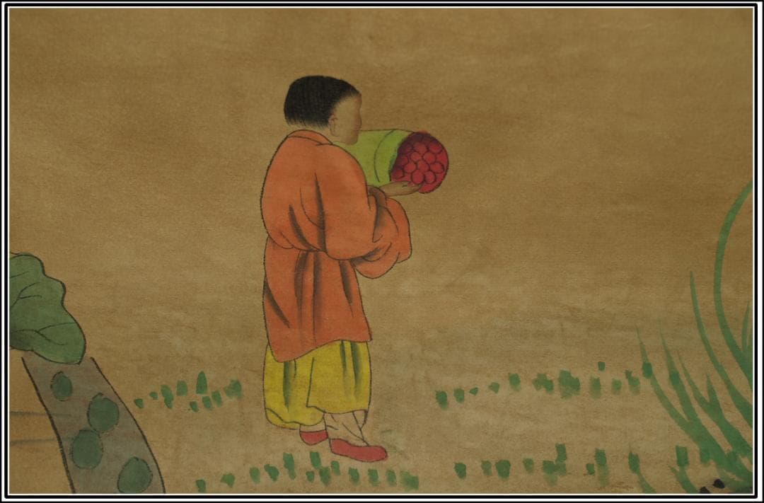 中国美术品 清時代の絵　　掛け軸激安骨董品 BD093A12-4