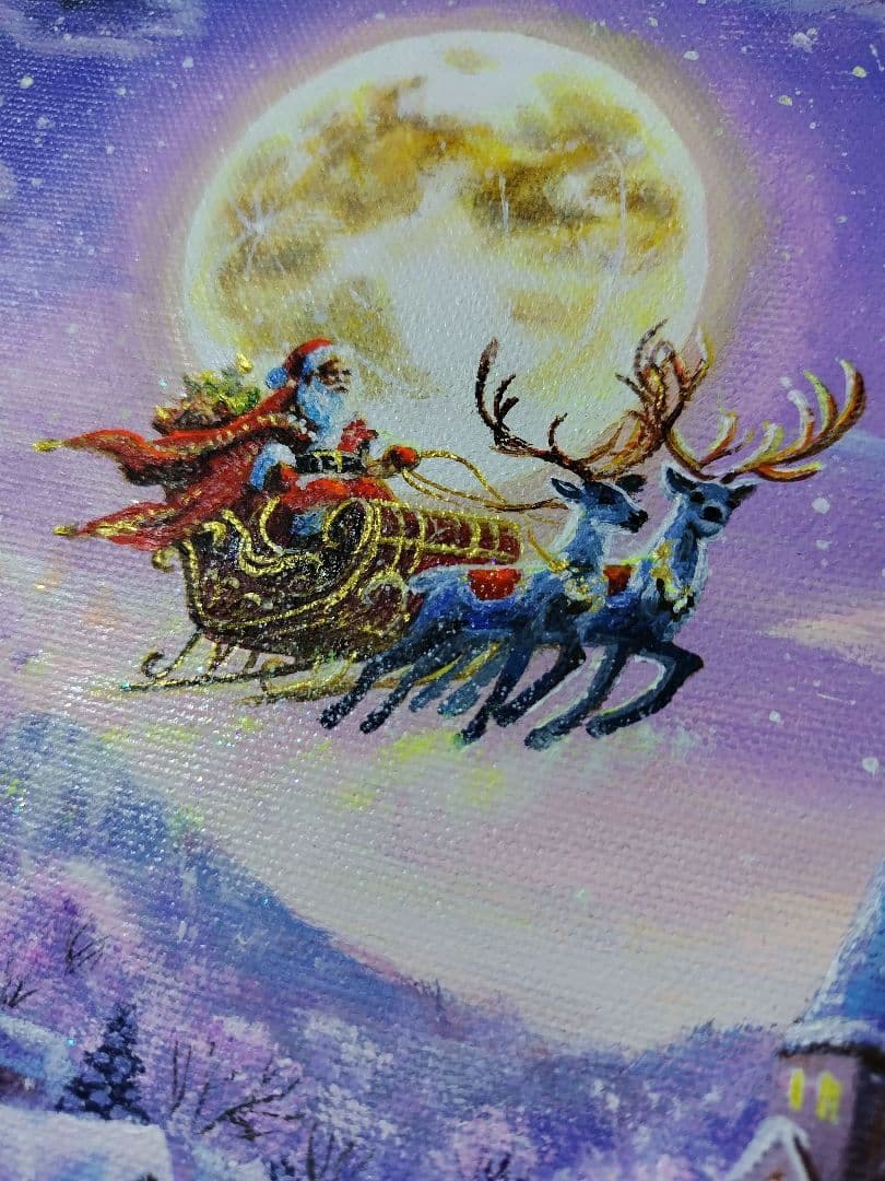 め*か様 【雪の降る日】アクリル画 F3 風景画 絵画