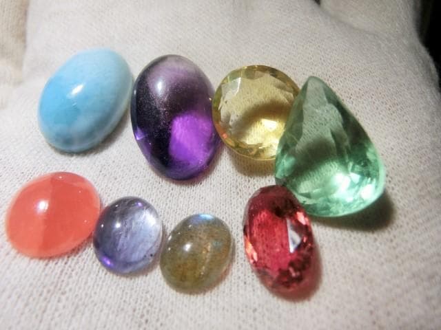 【天然石 ルース 】8石 セット ラリマー シトリン トルマリン カイヤナイト