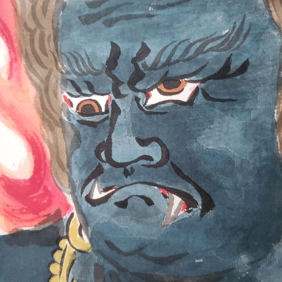 Ｂフライデー　肉筆掛軸★不動明王図 祥仙画★高さ：約176cm