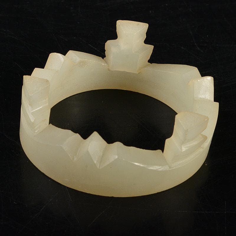 中国　玉石彫刻　小さな三足香炉　蓋炉　V　6621