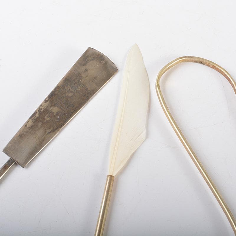 煎茶道具　唐木製　煎茶盆　香盆　火道具　七つ道具　香箸　銀葉挟など　VR6608