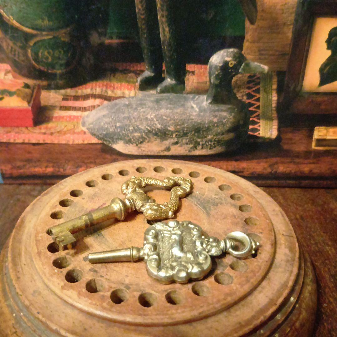 希少アメリカ製アンティーク キー4本セット☆馬ブラス鍵　真鍮