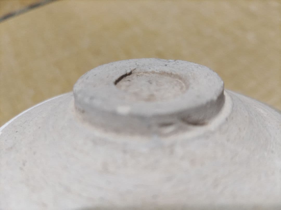 磁州窯（鉅鹿手）無地　白釉　厚縁　小皿　平盃（9.5㎝）