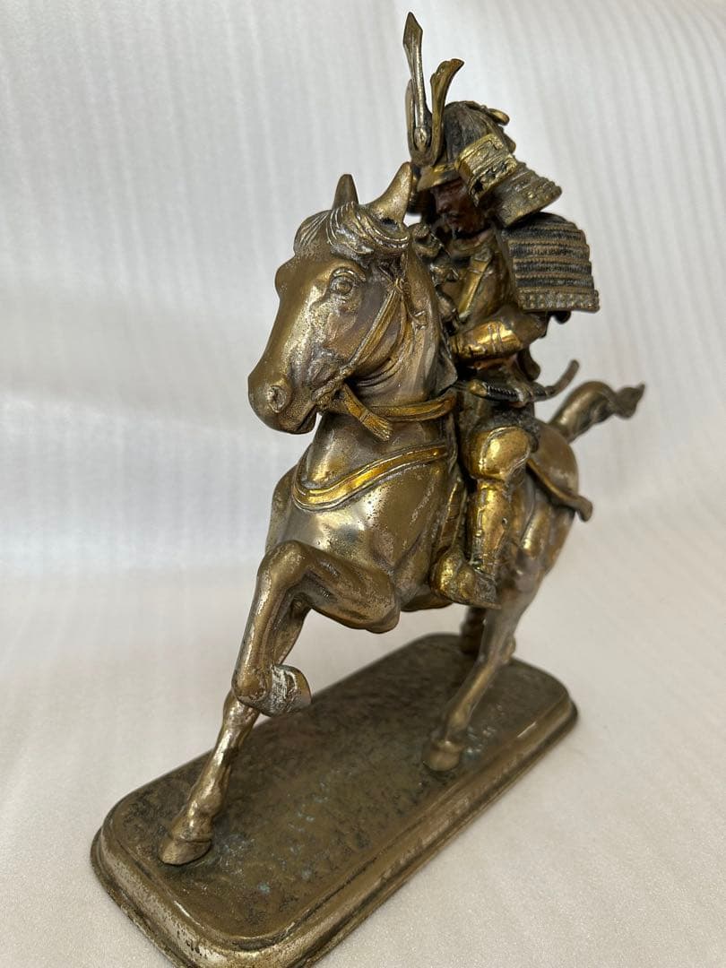 大楠公像 楠木正成 騎馬 武者像 銅製 重さ約5.1kg 高さ約33cm
