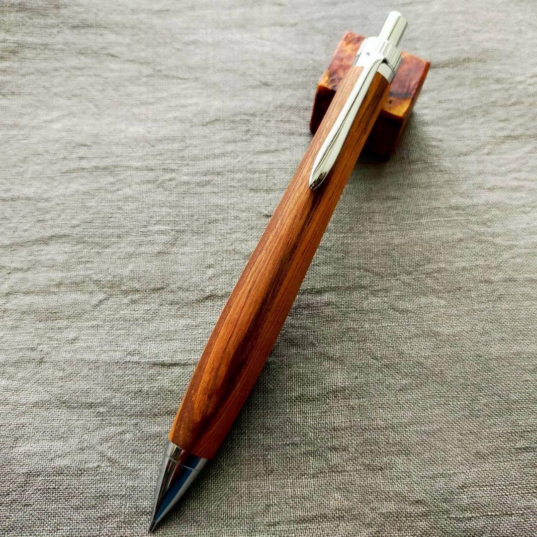 伊勢神宮　御山杉　ハンドメイド　木軸シャープペン　0.5mm　天然木　シルバー