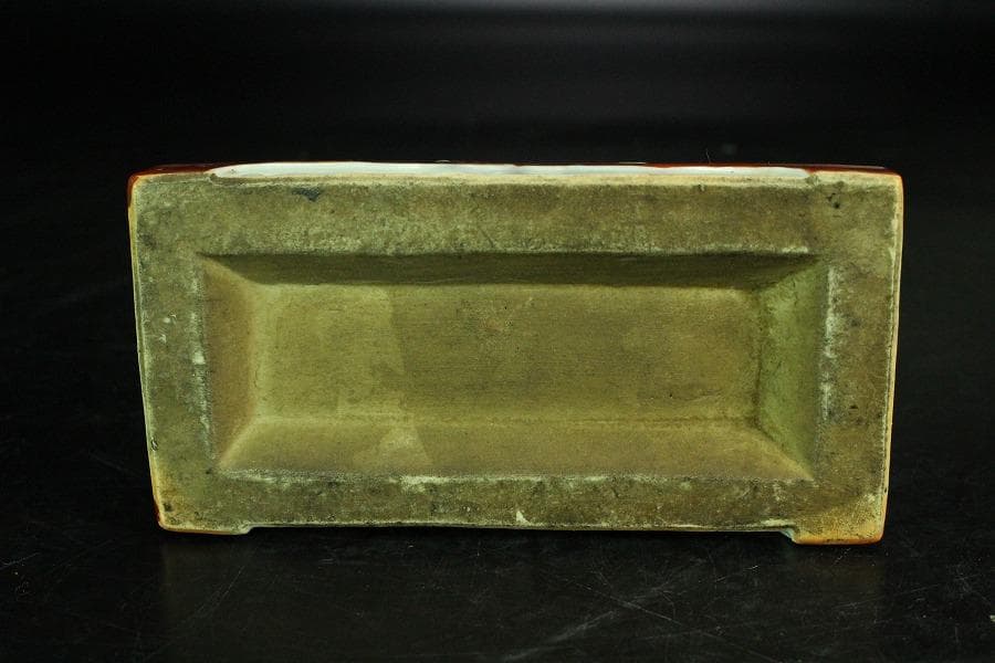 中国美術 色絵 唐子紋 硯屏 文房四宝(K-A944)