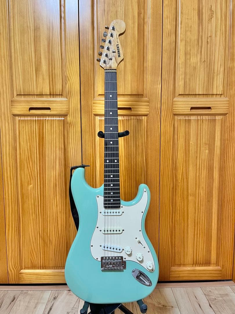 BUSKER’S BST-STD エレキギター サーフグリーン ソフトケース付