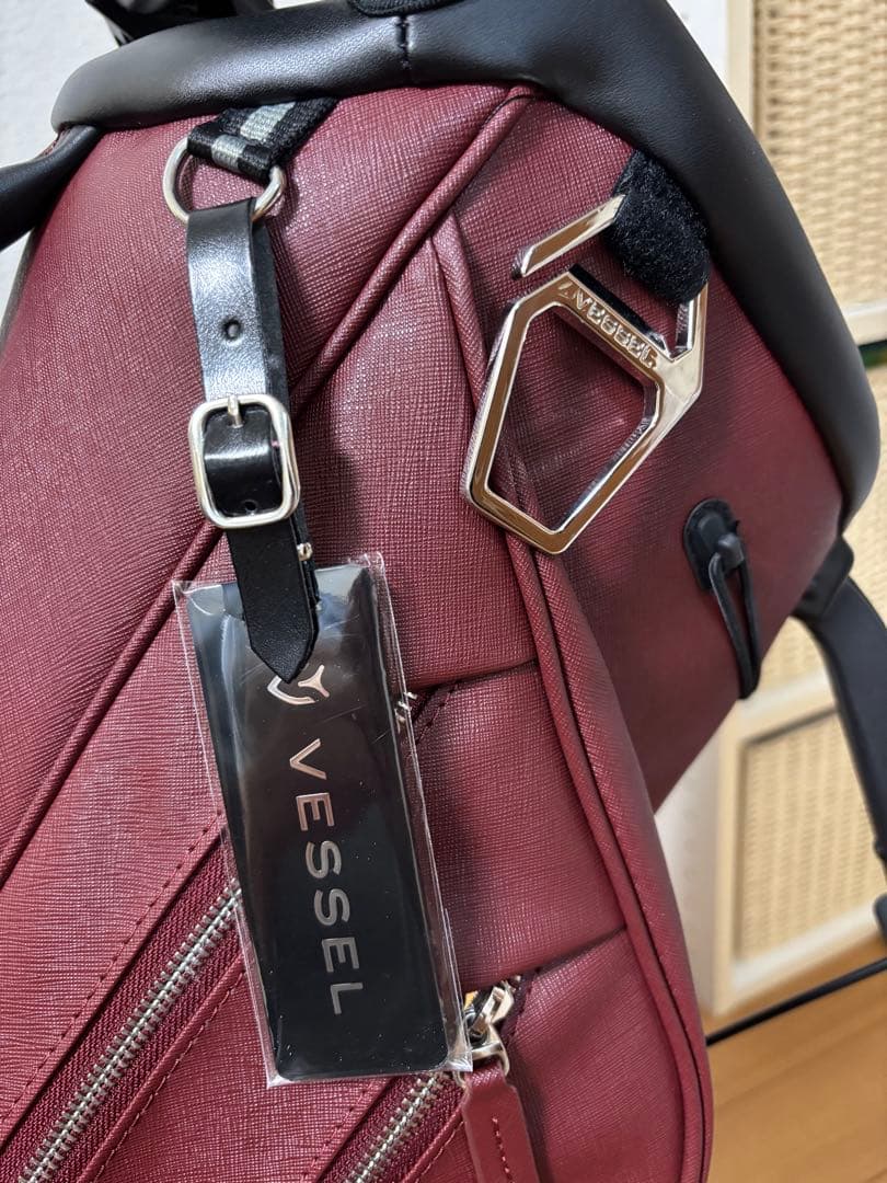 VESSEL キャディバッグ VLS Lux マローン(エビ茶)色　超美品