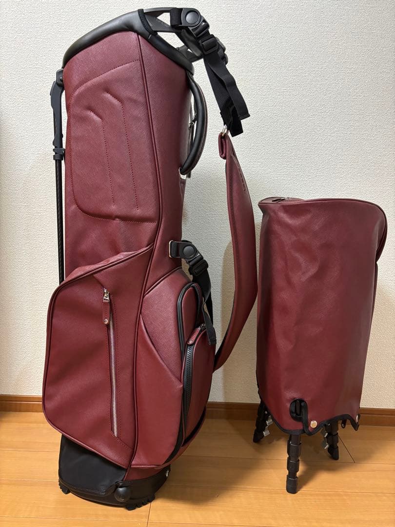 VESSEL キャディバッグ VLS Lux マローン(エビ茶)色　超美品