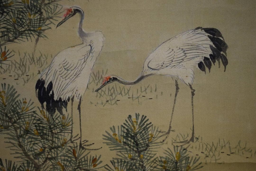 模写/田能村竹田/舞鶴図/工芸/布袋屋掛軸HE-811