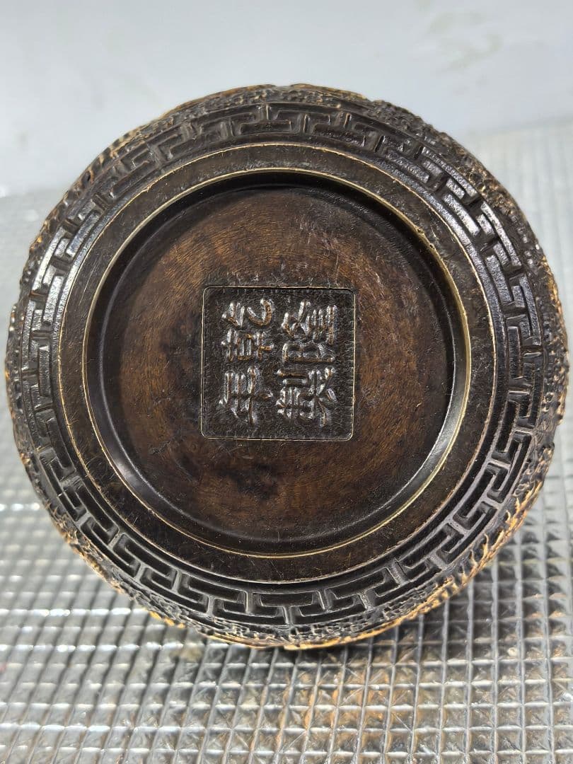 銅手炉　手焙り　香炉　銅暖手炉　龍鳳呈祥透彫火屋　提手銅炉