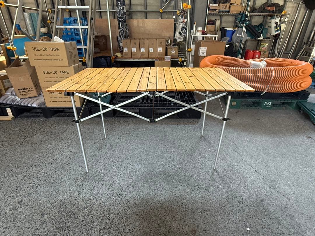 コールマン ナチュラルウッドロールテーブル キャンプ テーブル 2段階調節可