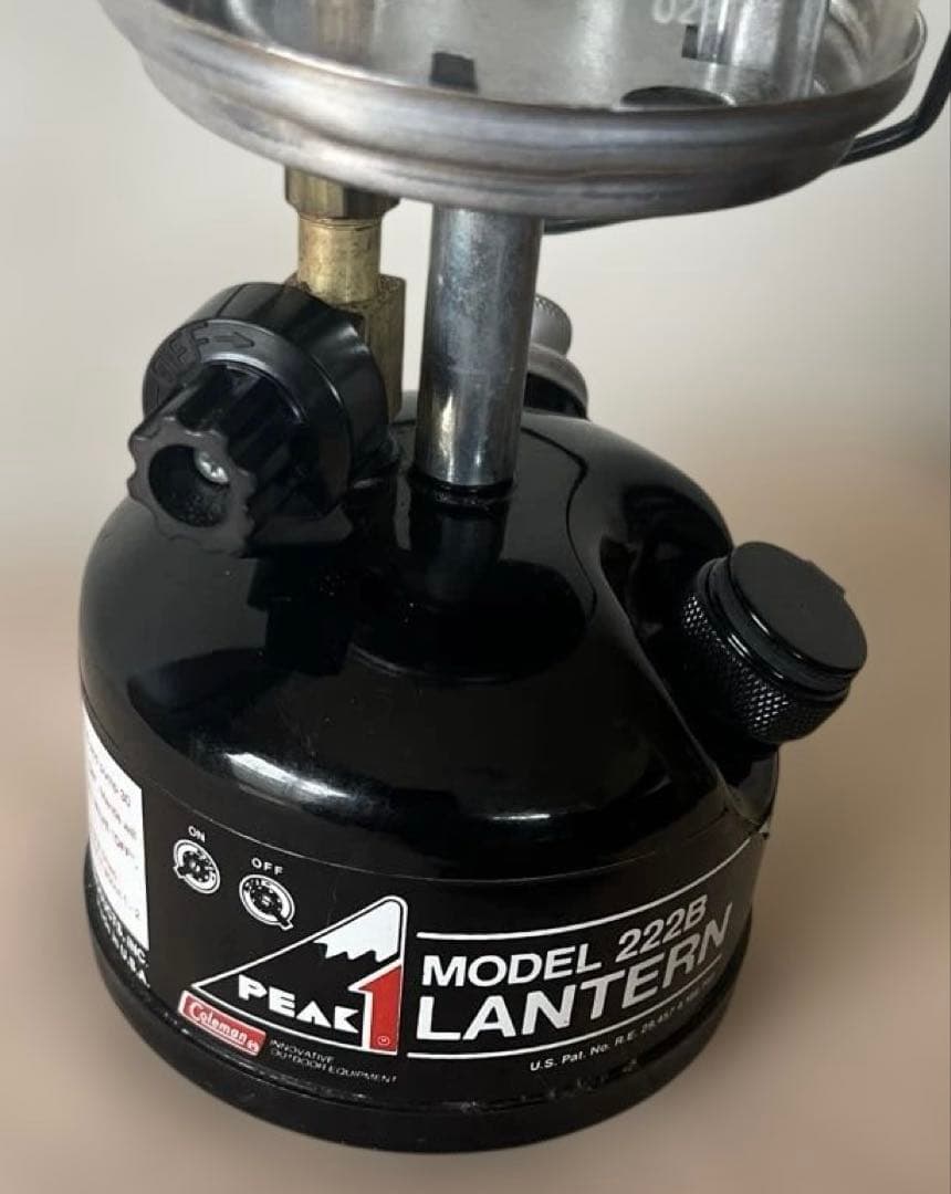 コールマン ピークワン 222B 90年製 ランタン 取説 収納袋 グローブ保護