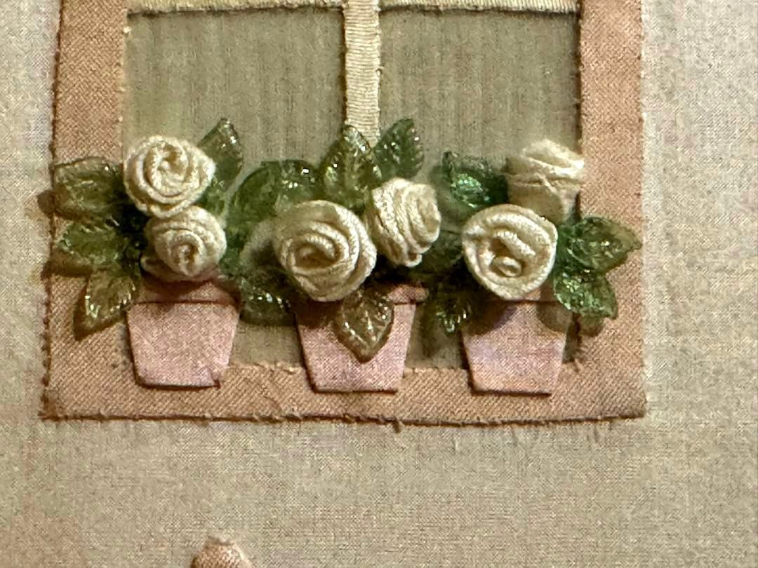 ジャクリーヌコバーン「桃色の浴室」￼ パッチワーク　額外445x 365mm