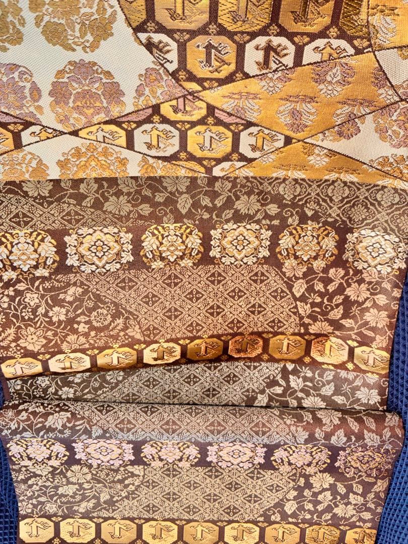 悠久の美　箔屋清兵衛　袋帯 美品 逸品 落款 箔 灰紫 お太鼓柄 正絹