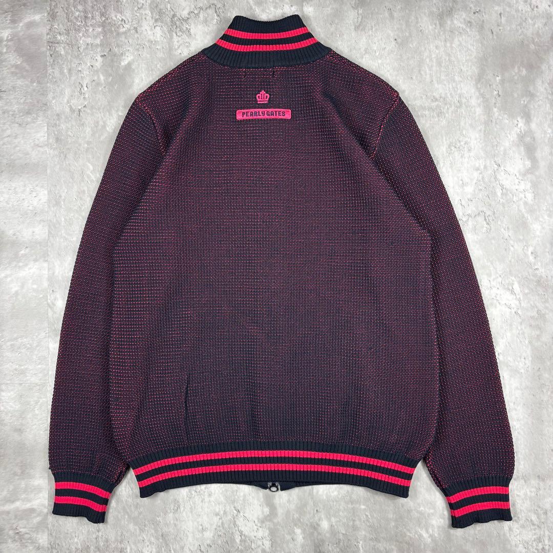 極美品 パーリーゲイツ ドライバーズニット ロゴ Wジップ ゴルフ メンズ 5