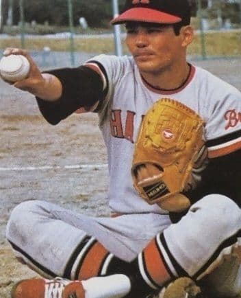 美津濃ワールドウィン硬式グローブ阪急ブレーブス山口高志投手刺繍入り、赤カップ