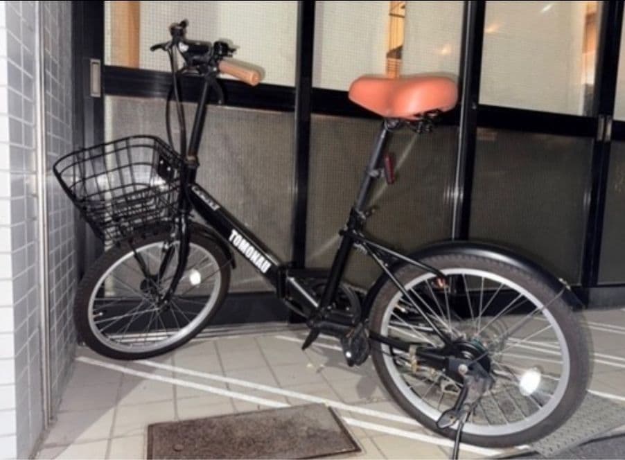 20インチTOMONAU 折りたたみ自転車 前カゴ付き、シマノ製品