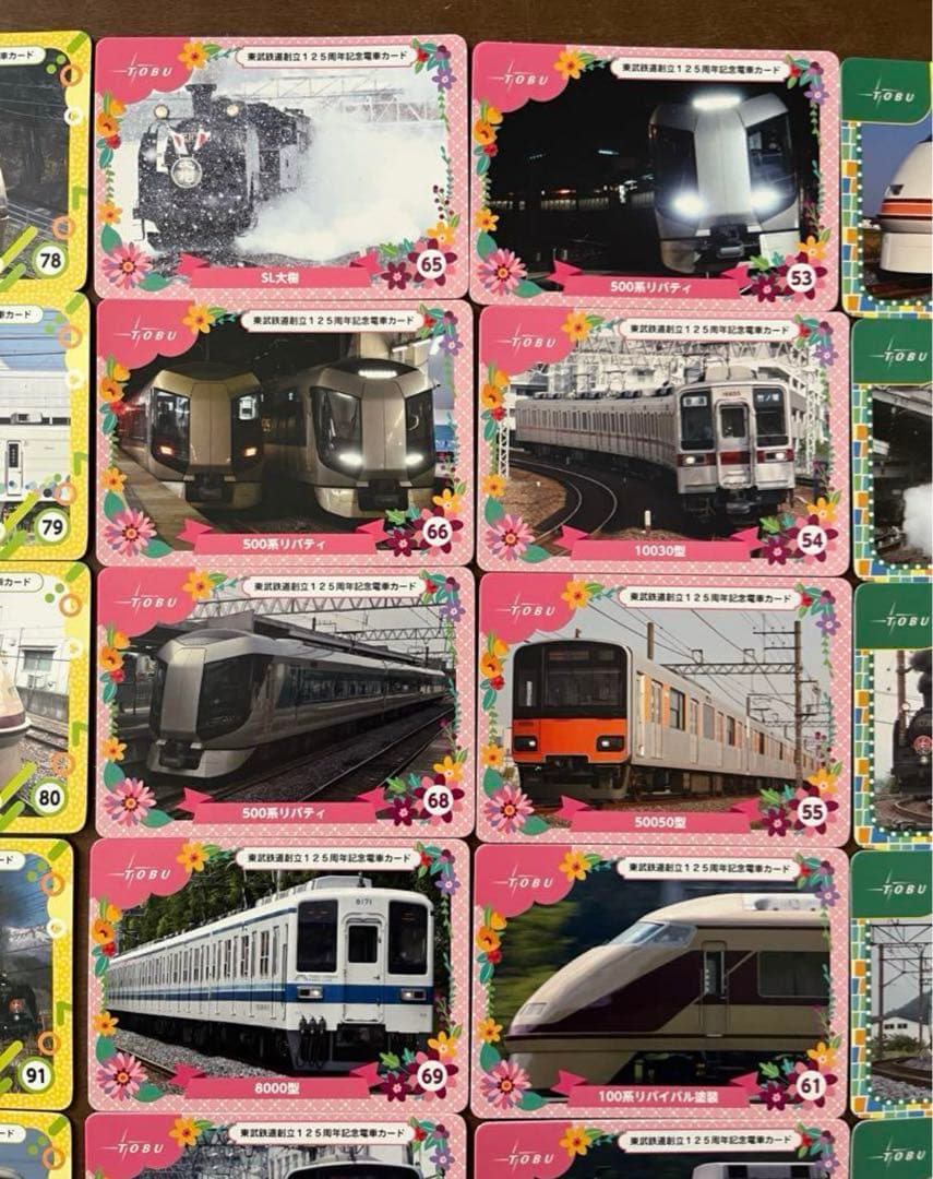 東武鉄道　電車カード　125周年　記念　125種類　新幹線　在来線
