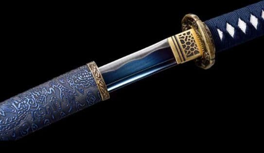 九八軍刀【藍】   居合刀  模造刀  模擬刀  武蔵  一本  抜刀