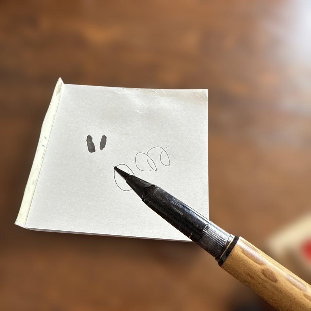 あかしや SK-200 筆ペン 木製 専用ケース付き