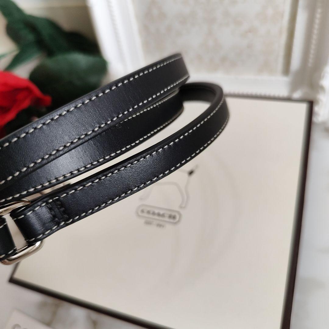 新品　COACH　コーチ　犬　リード　スモール　小型犬　ブラック　レザー　高級