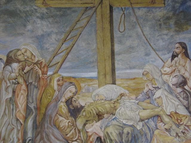 藤田嗣治、【十字架降下】、希少な限定額装用画集画、新品高級額 額装付