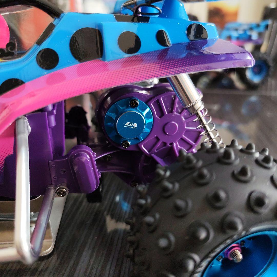 タミヤ 1/10JUNWATANABE 青・紫・黒の水玉模様 OP多数 値下げ！