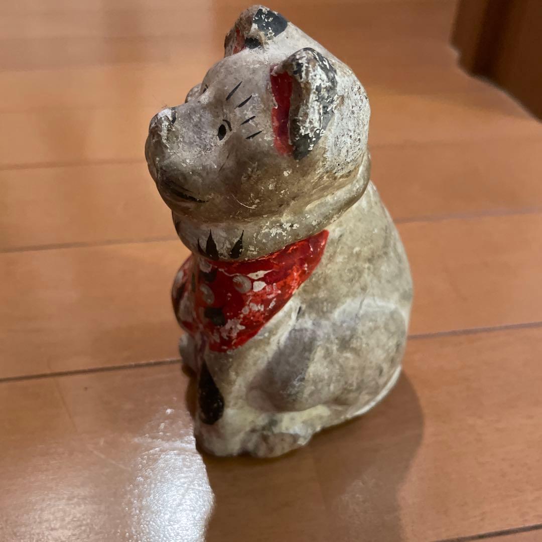 土人形　花巻人形　花巻土人形　猫　招き猫　江戸期