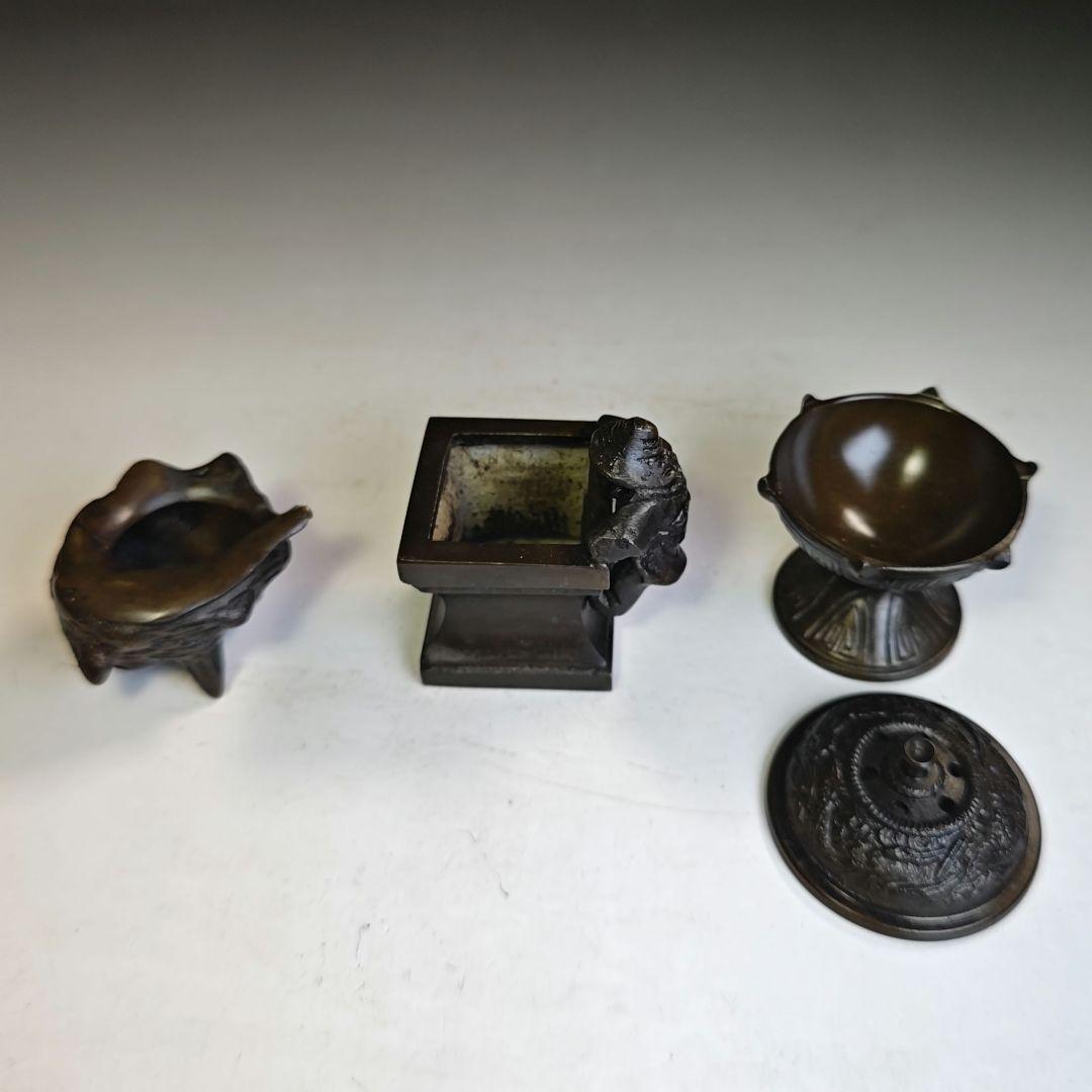 イ865 蓋置『唐銅　七種蓋置　共箱』『◯昭堂造』茶道具