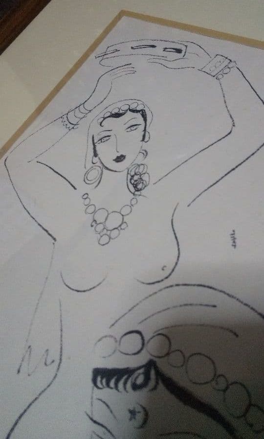 東郷青児画伯  真筆のデッサン(アラブの女)