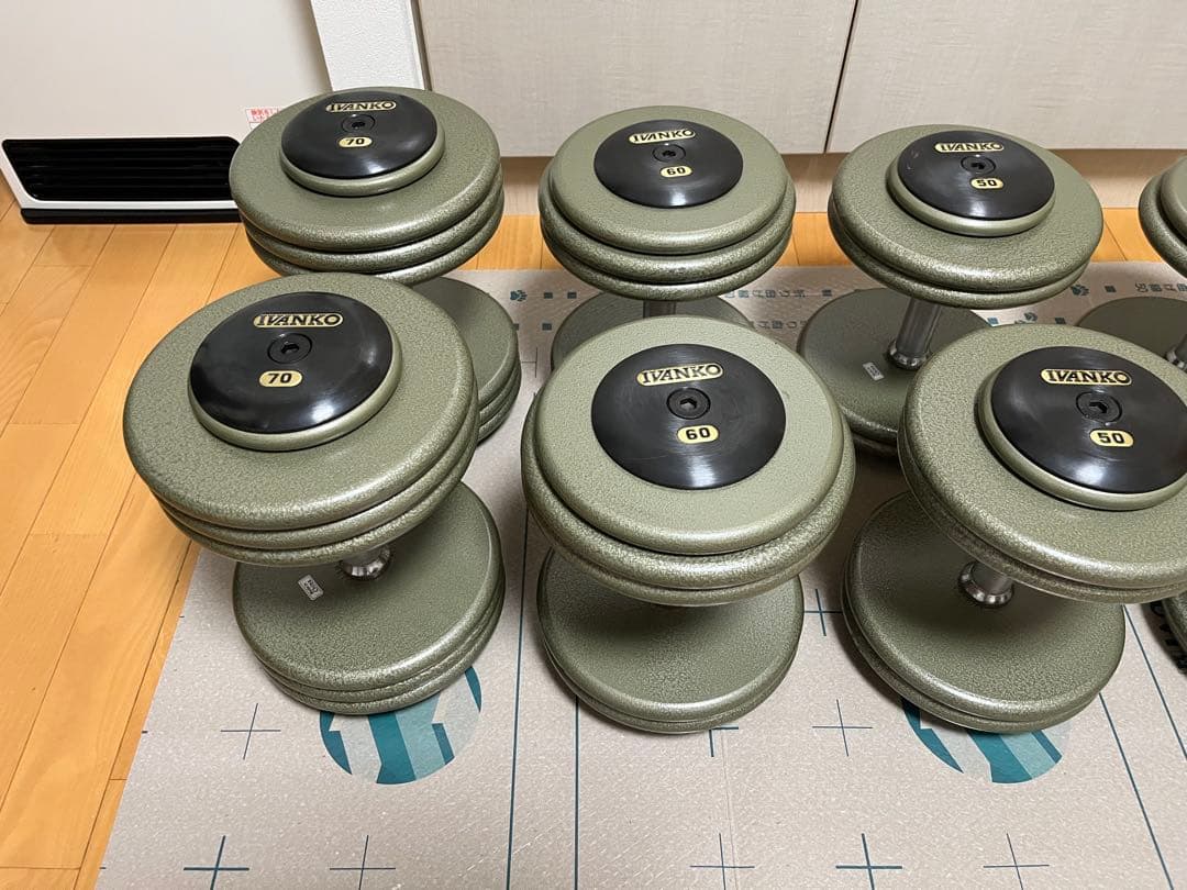IVANKO ダンベルセット 31kg-1kg 18個
